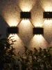 Décorations 16/12/10/8/6/4/2 LED LED SOLAR MURS LAMPE EXTÉRIEUR EMPRÉPERSE DE LUMINE