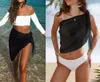 Women Short Sarongs Swimsuit Coverups Beach Bikini Wrap Sheer Skirt Chiffon Scarf Cover Ups for Swimwear 240420