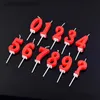 Kaarsen Nieuwe Red Digital Candle Birthday Number Cake Candle 0 1 2 3 4 5 6 7 8 9 Cake Topper Girls Baby Party Supplies Decoratie D240429