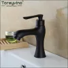 Set Torayvino Mattes schwarzes Badezimmer Wasserhahnbecken Waschbecken Einer Hebel Nur kaltes Wasserhahndeck montiertes Waschbecken Spray Ausguss Badewanne Hahn