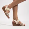 Casual Shoes Beach Sandal Woman Luxury Low-Heeled With Strap Large Size Suit Female Beige Clogs Wedge Fashion High Big 2024