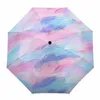 Parapluies peinture à l'huile violet rose moderne parapluie automatique voyage pliant parasol pliant