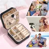 Jewelry Boxes Black Color Travel Case Personalized Gifts Birthday For Women Christmas Teens Girls Initial Letters Drop Delivery Packin Otyz7