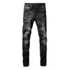 Jean Messer High Street Herren getragene Modejeans Amiirii Black 2024 Schnitt Demin Out American Purple F90W