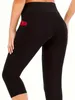 Pantalon féminin Capris Plus taille femme décontractée haute gaine de poche exercice Capri LEGSL240429