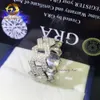 Top Sale Fine Hip Hop Hop Out Schmuck d Farbe 2 Zeilen Cuban Link Design VVS Moissanite Men Diamond Ring