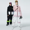 Uppsättningar Unsex Man and Woman Snow Wear Waterproof Ski Suit Set Snowboard Clothing Outdoor Costumes Waterproof Winter Jackets + Pants