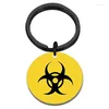 Chaves de radiologia Keychain Radiação símbolo para porta Amarelo sinal de aviso Chave de bolsa Bolsa Chavejante Friends