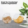 Storage Bottles 2 Packs 129oz Plastic Candy Jars Hexagon Cookie Snap-On Lid Clear Containers For Kitchen Counter Canisters