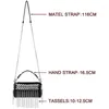 Borse da stoccaggio Donne Cintura di pelle Borsa di pelle Rhinestone Crossbody Borse Clutch Fritch Fringe Movve Himpora Rivet Tote Spalla Punk Club