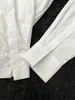 Bloups feminina Camisa de estilo de rua solteira namorado casual contrastante contrastante de retalhos de manga longa de algodão puro branco