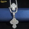 Iced Hip Hop Moisanite Jewelry 925 Sterling Silver Diamond Cross Pendants Baguette Moisanite Diamond Rings for Men Womendesigner Bijoux