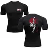 Camisetas camisetas baki compressão de compressão de impressão masculina exercício de ginástica fitness executando camiseta de manga curta curta camiseta rápida esportes de secagem