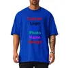 Design Diy Personalizado T-shirt de meia manga de tamanho grande algodão cair ombro de fitness solto camiseta de verão ginástica 240428