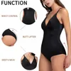 Damesjaberse vrouwen feest sexy bodyshaper mevrouw Moly Moly Solid Cross DP V Neck Shper Bodysuit Taille Trainer Tummy Control Control Lifter Faja Corset Y240429