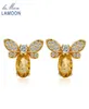 Lamoon Bee 5x7mm 1ct 100 Citrino naturale 925 Sterlingsilverjewelry Stud Oreger S925 LMEI041 Y18929057168436