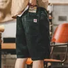 Treino atlético de shorts casuais masculinos Corduroy Ambasta de moda ao ar livre de cordão com bolsos 2404274