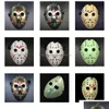 Party Masks Hurtowa maskarada Jason Voorhees Mask Piątek 13. horror hokej przerażający kostium Halloween Cosplay PL Homefavo Dhdsr