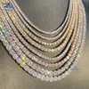 Iced Out D Color VVS 925 Sterling Silver 2mm 3mm 4mm 5mm 6.5mm Moissanite Diamond Necklace Tennis Chain for Men Womendesigner smycken