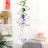Decorações Spinner de vento de cauda espiral SunCatcher Crystal Ball Stabilizer Chakra Bead pendurando rolinhos cinéticos de vento arco -íris decoração de jardim