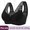 Bras morbida tazza di cotone con cerniera frontale femminile plus size bianche wireless bianche