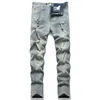 Jeans masculinos Men Rua Retro Style Holas Skinny Calças de boa qualidade Slim Studted Beggar Lápis Denim Troushers