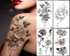 Kreatywny lotos wąż tymczasowe tatuaże naklejka dla kobiet 3D Body Art malarstwo nogi ramię tatoo naklejka fałszywy wodoodporny czarny tatuaże1768755