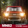 MN82 RC Crawler 1 12 Pełna skala ciężarówka 24G 4WD Offroad Controlowe reflektory zdalne sterowanie pojazdem Model Kid Toy 240424