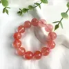 Bracelet de perle rond rouge 16 mm à Strand Natural Crystal Red 16 mm pour petite amie