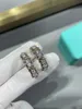 Mode einfache ttifeeny ohrringe vielseitig v Gold plattiert Mijin Kreuz, elektropliert mit Handset hoher Carbon -Diamantstil