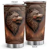 Tumblers 1pc 20oz Regalo de cumpleaños único estilo Wolen Tumbler Copa Taza Taza de café con tapa de acero inoxidable Vacuum