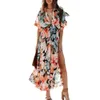 2024 Spring Women's New Sexy and Stylish Printed Split Dress for Women F42935