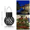 Dekorationen 14pcsled Outdoor Flammeneffekt Hanging Lantern wasserdichte Gartendekoration Lampe Solarfee Licht für Terrasse Gartenhof