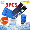 3PC Ice Silk Sleeve Sunscreen Cuff UV Sun Protection Arm Sleeves Anti-Slip Men Women Long Gloves Outdoor Cool Sport Cycling 240429