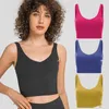 Luu Yoga Bra Align Tank Solid Color Frauen Schlanker Fit Sport Fitness Vest sexy Unterwäsche mit abnehmbaren Brustpolstern weiche Brassie Schweiß Docht atmungsaktives Dessous H41Q