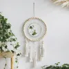 Macrame Miroir Miroir Perles en bois Miroirs décoratifs Boho Home Decoration Room Decors Aesthetic Wall Art for Living Room Bedroom 240417