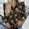 Blouses pour femmes Tops Slim Fit Clothes Fashion Long Puff Sleeve Floral Print Blouse 2024 AUTOMNE COLL DOWN Collit Blusas 30224