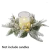 Decoratieve bloemen 1 pc kunstmatige eucalyptus kandelaar krans simulatie groen kaarsen kaarsen voor bruiloftspartij tafel middelpunt