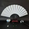 Dekoratif figürinler 6pcs boş beyaz diy kağıt bambu katlanır fan el pratiği için kaligrafi boyama çizim düğün parti hediyesi