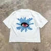 Męskie koszulki Eye of Truth Drukowane T-shirt ciężka krótka para pary Pure Cotton Loose Style National Trend Top H240429