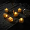 Velas 4 ou 6 velas em movimento sem chamas com controle remoto de controle de Natal realista Casamento falsificado vela eletrônica liderada D240429