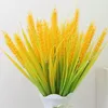 Dekorativa blommor 7 gafflar konstgjorda vete öron ris växt bukett realistiskt simulerat non vatten behövs lätt att ta hand om inomhus/utomhus