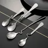 Coffee Scoops 1/2PCS Tableware Restaurant Milk Tea Spoon Kitchen Bar Supplies Thickening Material Fashion Design Twisted Cup