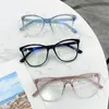 Reisnagelrahmen Anti Blue Light Cat Eye Recription Brille für die kurzsichtigen TR90 optischen Brillen 0 -0,5 -0,75 bis -6,0 240428