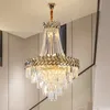 2024 Nordic Modern Luxury Villa Living Room K9 Crystal Chandelier Atmosfera Staircase Chandelier Hotel Holling Home Lighting
