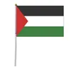 ZXZ 100PCS Palestine Frappe d'agitation à la main 14 * 21cm Polyester PE Pale Palestine Flag à main avec drapeau en plastique 240426