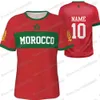 Marokko Original DIY Football Shirt Flagge benutzerdefinierte Name Männer und Frauen Training Tops Fitness -Trikot Rennen Wanderjersey Tops 240428