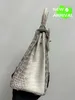 Totes bolsa 10a crocodilo artesanal de couro genuíno 25 Botão de prata do Himalaia importado Himalaia Bag Wn-Syxv