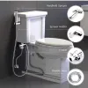 Set Bathroom Toilet Hanging Basket Bidet Sprayer Water Faucet Set Stainless Steel Shower Head Handheld Protable Wc Self Cleaning Q1