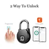 Tuya Smart Lock Fingerprint Hanglock Smart Hangslock Cabinet Lock Dormitory Anti-Deft Lock USB Oplaadbare beveiliging Keyless Lock 240422